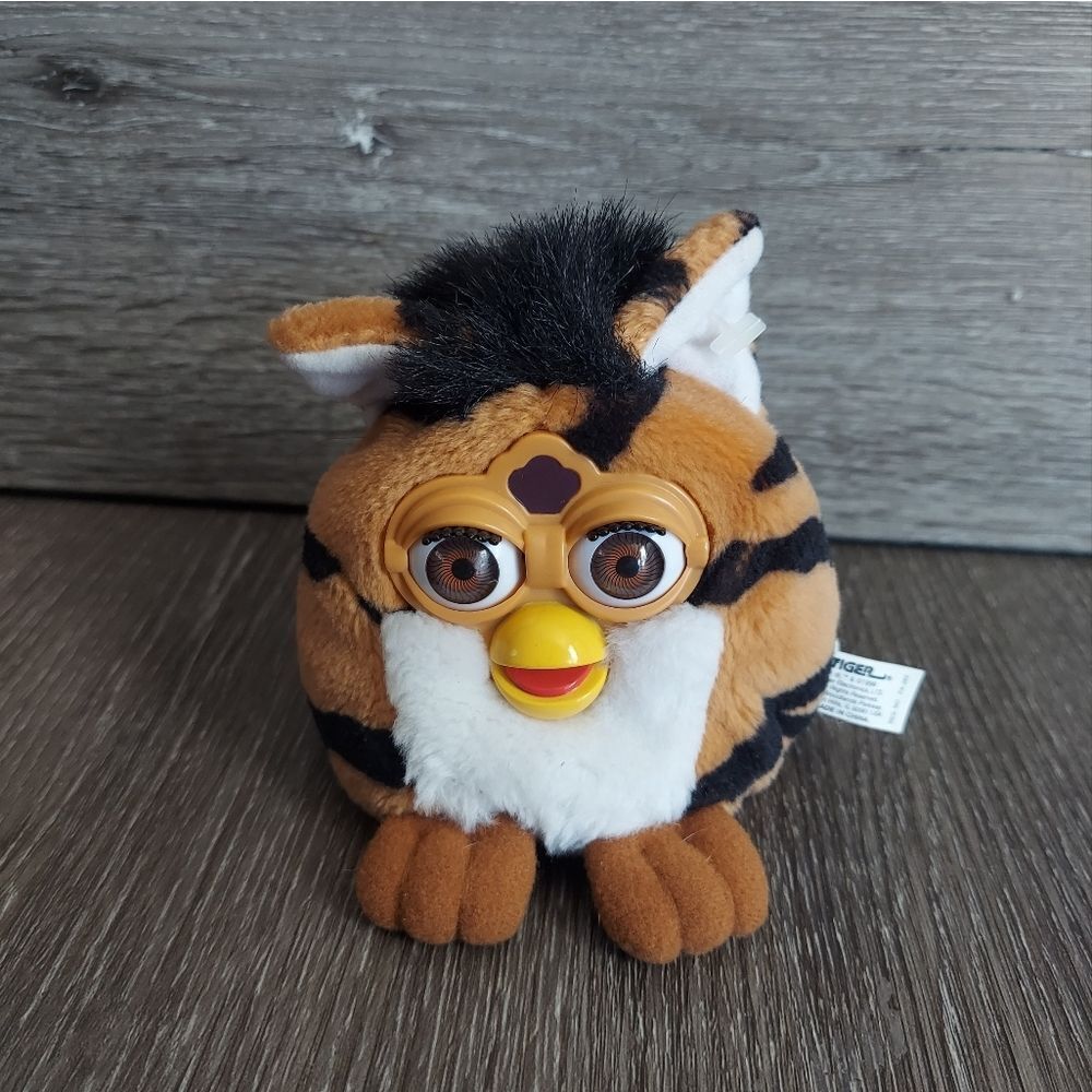Vintage 1999 Furby Buddies "Cloud" Tiger Stripe 5" Bean Bag Plush